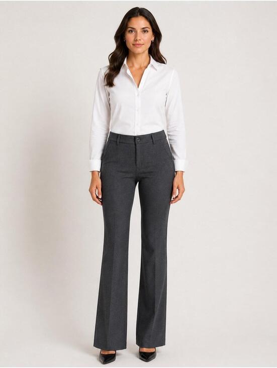CAbi Pants - CAbi Womens Dress Pants Trousers Wide Leg Flat Front Dark Gray Size 14